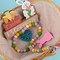Easter Wood Bead Garland – Pink Bunny Spring Wood Beads with Tassel, 28.5" Rustic Farmhouse Hanging Decoration for Home, Wall, Tiered Tray, Shelf